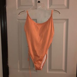 peach victoria’s secret strappy one piece